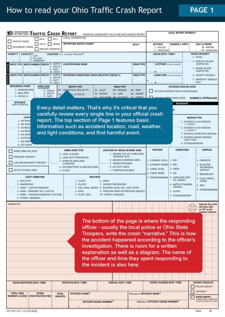 ohio traffic crash report example