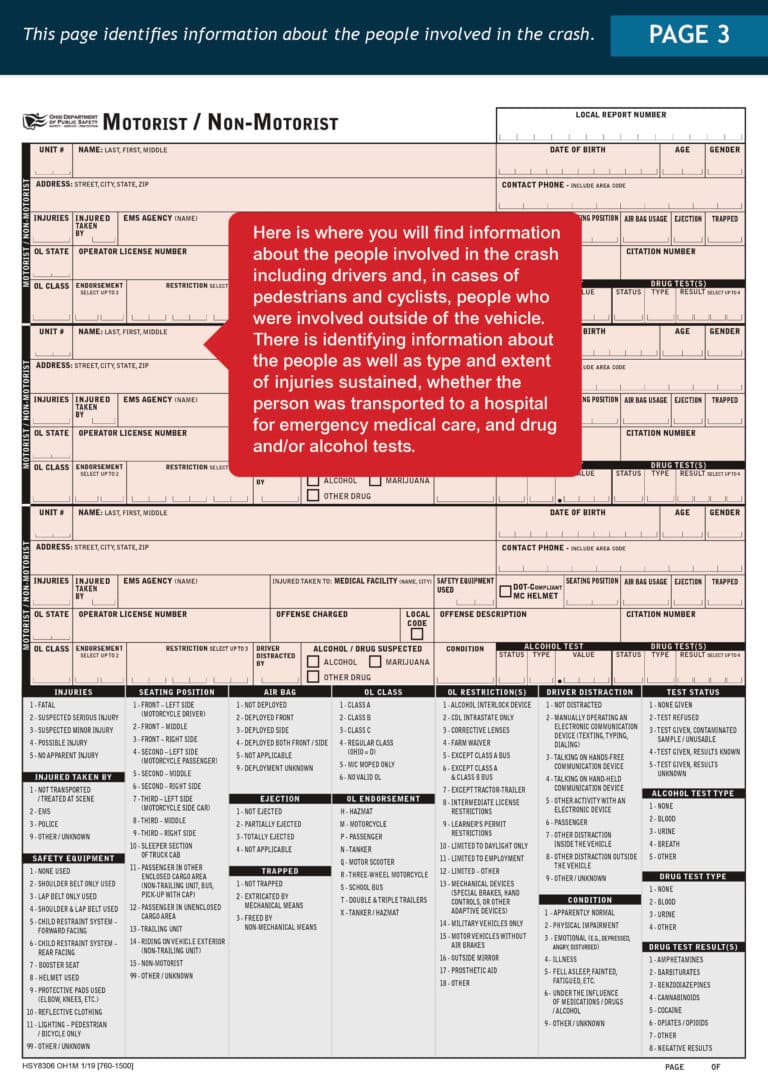 ohio traffic crash report example