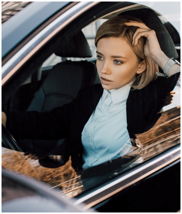 Girl driving a car