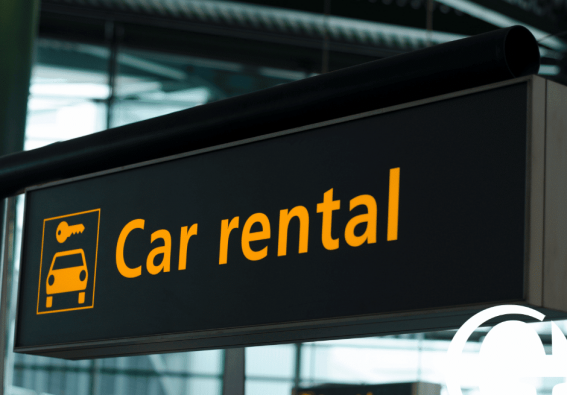 Car Rental sign on a building